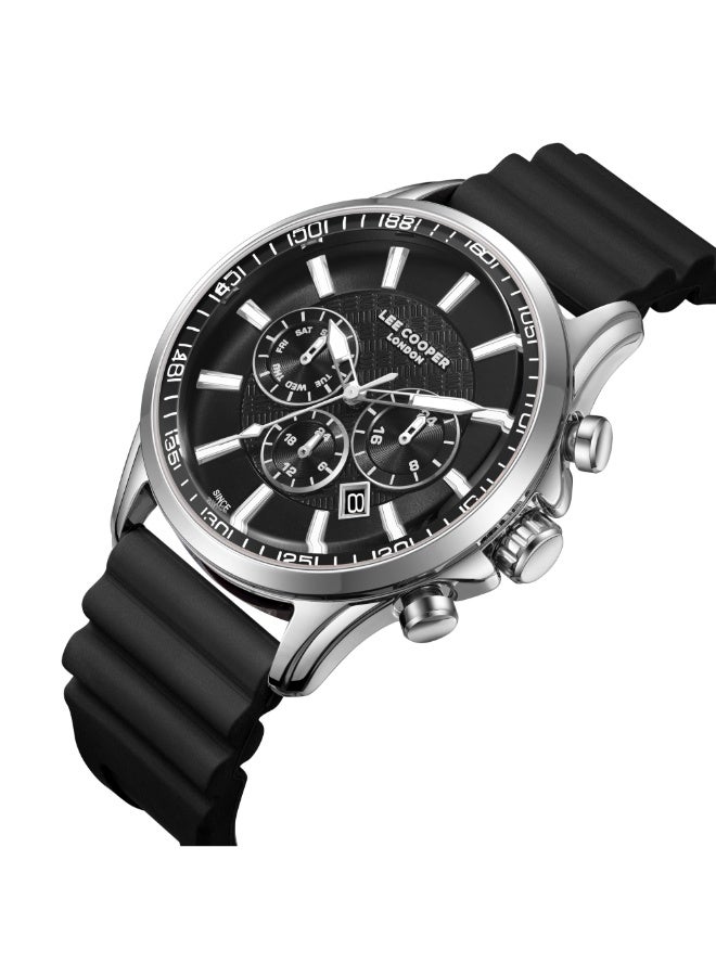 Lee Cooper ساعة متعددة الوظائف للرجال من السيليكون LC08170.351 - 44 مم - Image 2