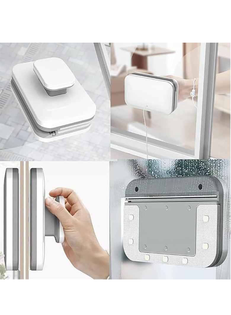 Magnetic Windshield Cleaner Tool Set, Double-Sided Window Cleaner, Glass Wiper with Window Track Cleaner and Dustpan Cleaning Brush, Windshield Wow, Glass Thickness 3-10mm - Image 2