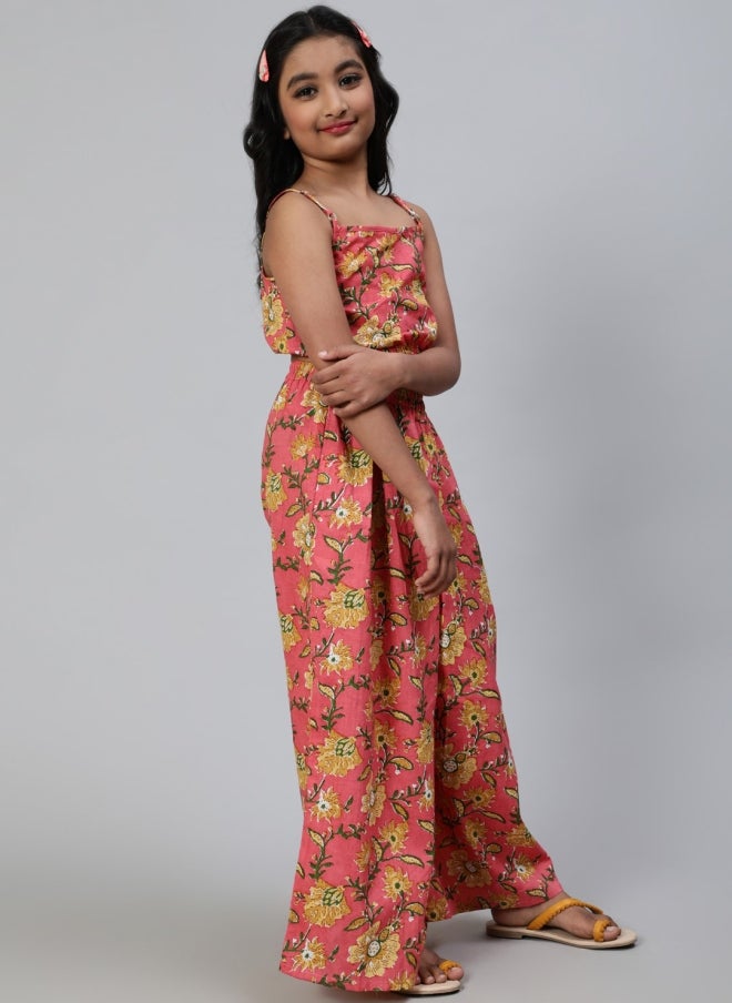 أيه كيه إس طقم بناتي قطن بطبعات زهور مع بنطلون بالازو - Image 4