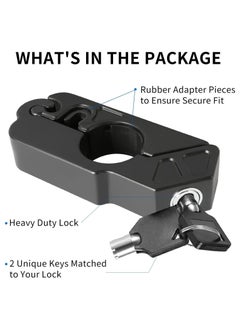 SYOSI Motorcycle Grip Lock Anti Theft Heavy Duty Motorcycle Lock fit for Motorcycles Mopeds Motorbikes Scooters ATVs Dirt Bike Street Bike Braking The Front Wheel Use on Grip Brake Handlebar  - Image 3