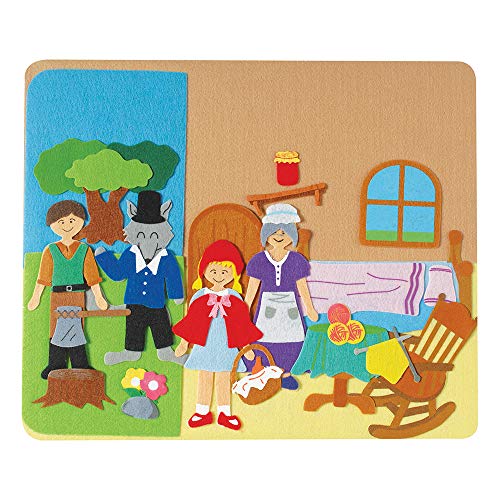 Constructive Playthings Classic Stories Felt Board Story Sets, Flannel Board for Preschool Learning Activities, With Three Little Pigs, Goldilocks, Red Riding Hook, Red Hen and Gingerbread Boy, 3+ - Image 5