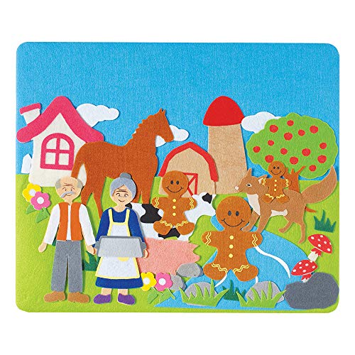 Constructive Playthings Classic Stories Felt Board Story Sets, Flannel Board for Preschool Learning Activities, With Three Little Pigs, Goldilocks, Red Riding Hook, Red Hen and Gingerbread Boy, 3+ - Image 2