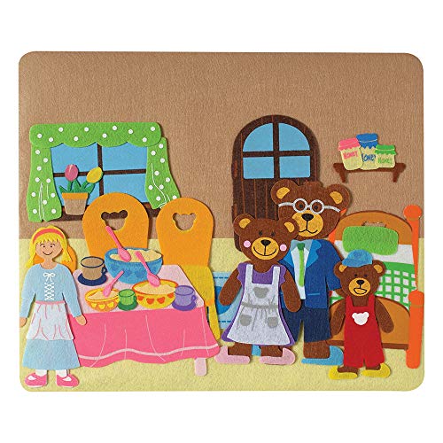 Constructive Playthings Classic Stories Felt Board Story Sets, Flannel Board for Preschool Learning Activities, With Three Little Pigs, Goldilocks, Red Riding Hook, Red Hen and Gingerbread Boy, 3+ - Image 4