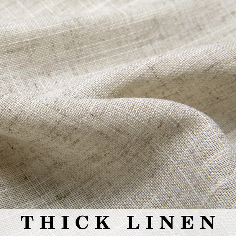 Pitalk Linen Curtains & Drapes for Living Room 84 Inch Length 2 Panels Set Natural Flax Light Filtering Burlap Farmhouse Textured Neutral Country Rustic Window Semi Sheer Patio Door Curtain for Sliding Glass - Image 5