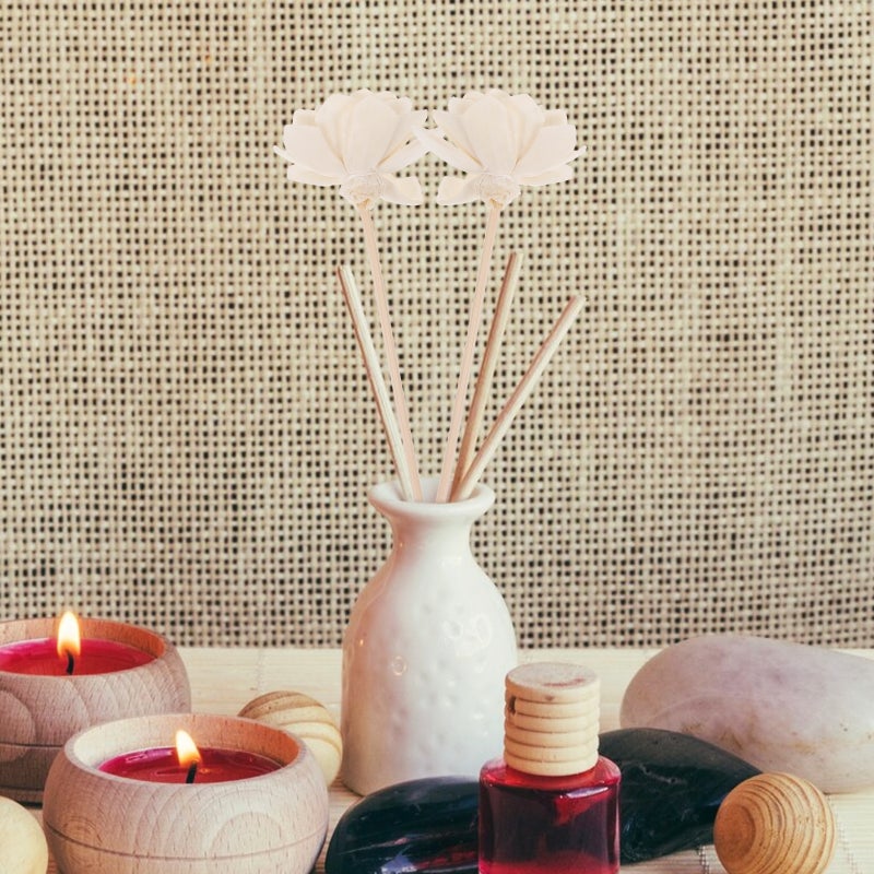 🌱 معطر زيت ناشر مع عيدان زهرة مجففة يدويا للزينة والعلاج العطري لغرفة المعيشة - Image 3