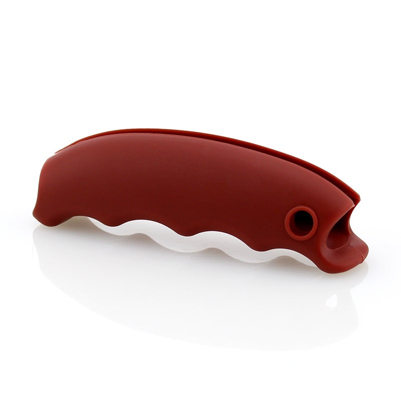 Ergonomic Silicone Bag Carrier with Large Handle and Custom Printed Logo Brown