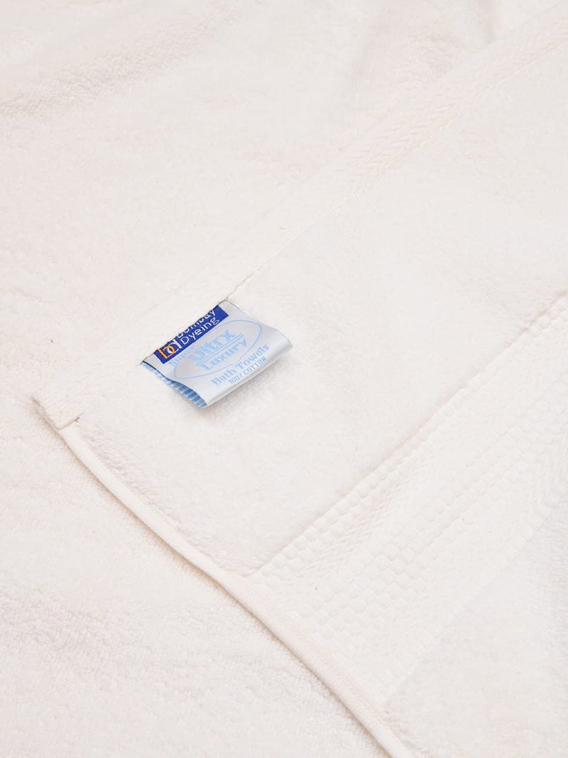 Bombay Dyeing Super Ultrx Zero Twist Plain Dyed 650 GSM Cotton Bath Towel - Ultrx (White) - Image 3