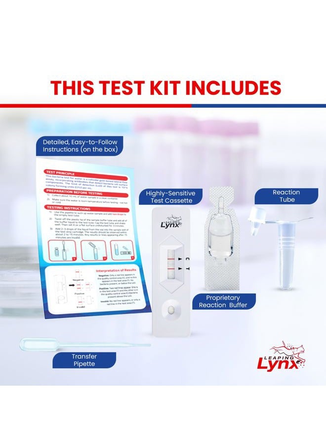 Leaping Lynx Coliform Bacteria Water Test Kit for E. coli, Salmonella, Legionella, & Many other Strains in Drinking Water - Easy, Quick, & Accurate Bacterial Testing for Well Water, Tap Water, Pool Water - Image 4
