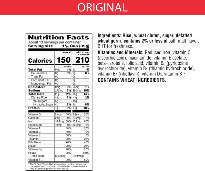 SPECIAL K Kellogg's Special K Original Cold Breakfast Cereal - Family Size, 6 Boxes, 11 Vitamins & Minerals - Image 2