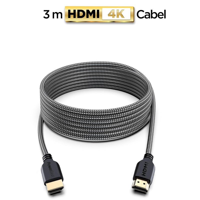 PowerBear 4K HDMI Cable 10 ft | High Speed HDMI Cable with Braided Nylon & Gold Connectors, 4K @ 60Hz, Ultra HD, 2K, 1080P, ARC & CL3 Rated - Image 2