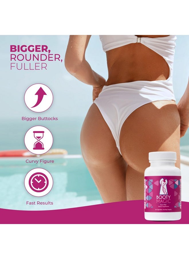 Health & Household - Booty Magic Butt Enhancement Pills - 2 Months Supply Of Booty Pills, Bum Pills For Bigger, Rounder, Volumized Butt With Maca Root Extract, Fenugreek Extract - Image 1