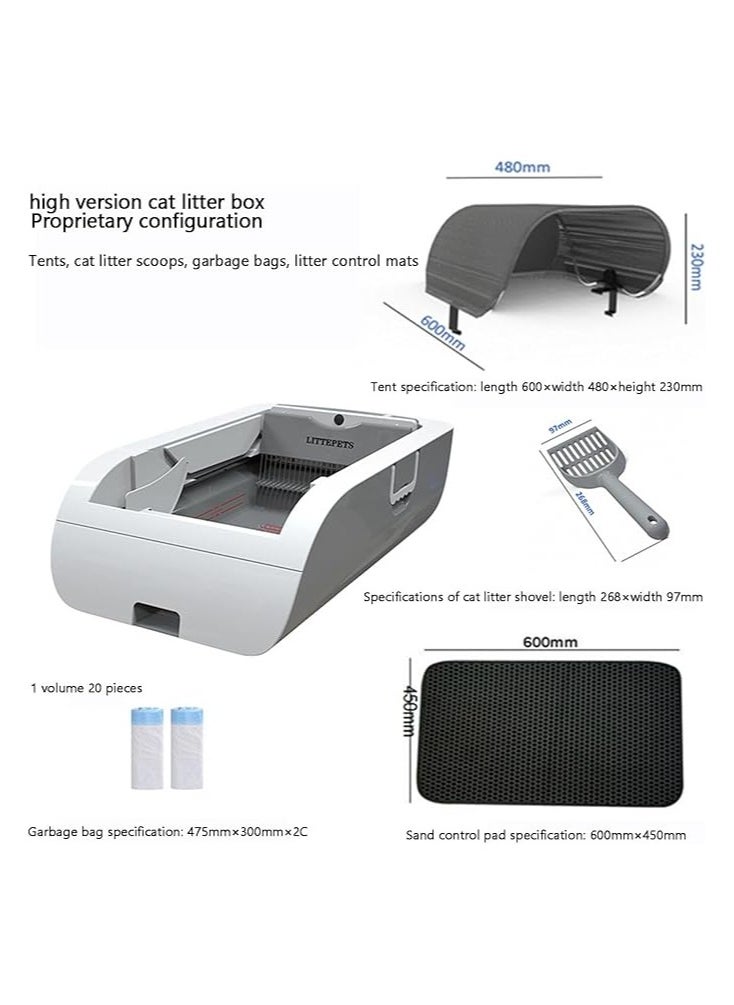 FIPKA FIPKA Automatic Litter Box, Self Cleaning Litter Box, Automatic Large Cat Litter Tray with Hood, APP Control Robot Cat Litter Box with Litter Tray Liners, Superior Odor Control Smart Cats Toilet  - Image 3