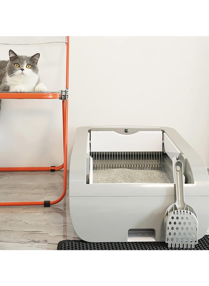 FIPKA Automatic Litter Box, Self Cleaning Litter Box, Automatic Large Cat Litter Tray with Hood, APP Control Robot Cat Litter Box with Litter Tray Liners, Superior Odor Control Smart Cats Toilet