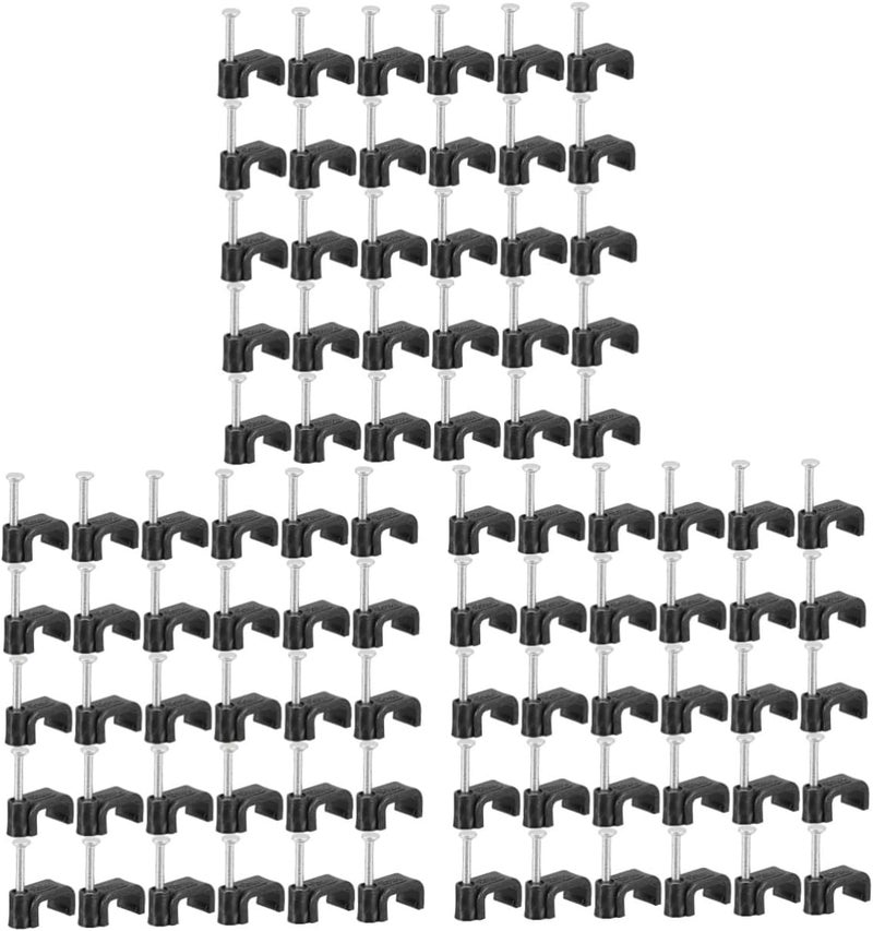 Black 300 Pcs DIY Plumbing Bundle Ladder Secure Clamps Cable Hooks Tubing Wall Clips - Image 1