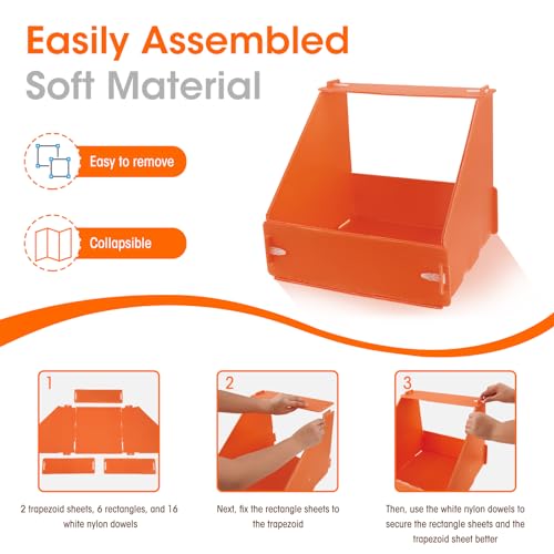 Touri 3 Pack Durable Chicken Nesting Boxes for Laying Eggs for Hens Ducks and Poultry, Orange - Image 5