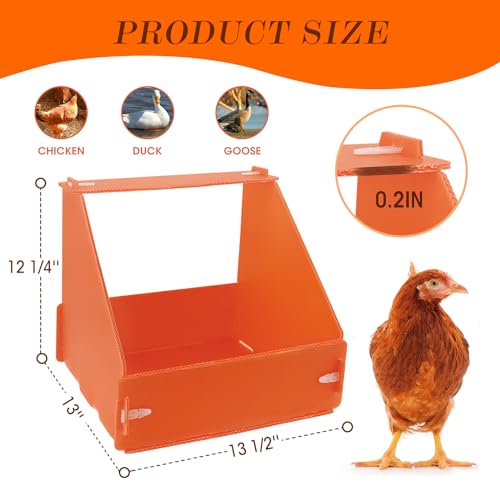 Touri 3 Pack Durable Chicken Nesting Boxes for Laying Eggs for Hens Ducks and Poultry, Orange - Image 2