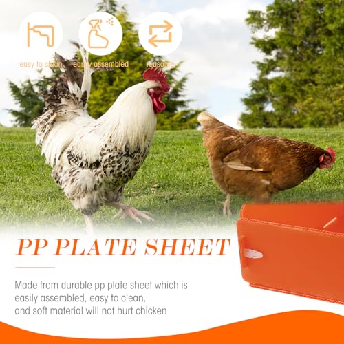 Touri 3 Pack Durable Chicken Nesting Boxes for Laying Eggs for Hens Ducks and Poultry, Orange - Image 4