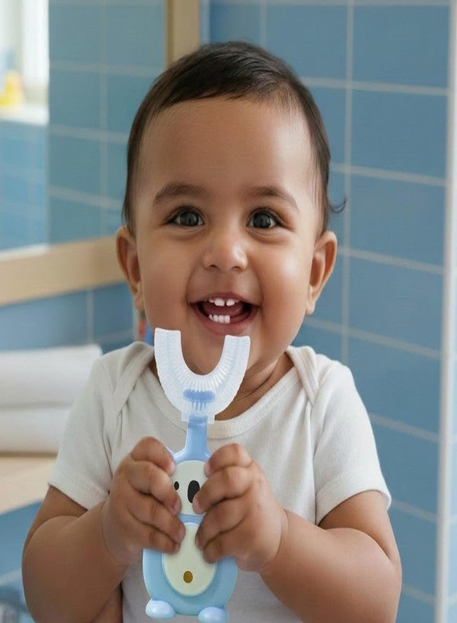 BE'BE' BURP Bebe Burp U Shaped Toothbrush for Kids, Food Grade Soft Silicone Brush Head, 360° Oral Teeth Cleaning Tools, Children Infant U Shape Manual Toothbrush (2-6 Years) (Koala shape) - Image 5