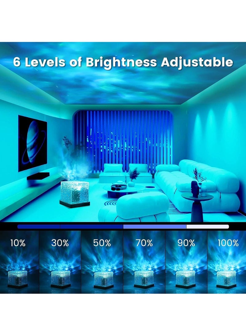 TIGER أضواء البروجيكتور لموجات المحيط - بروجيكتور ضوء ليلي رومانسي دافئ مع تأثير موجات الماء ثلاثي الأبعاد - مصباح عرض ضوء LED لتزيين غرفة النوم، مصباح طاولة كريستالي للمنزل، غرفة المعيشة، وأجواء مريحة - Image 3