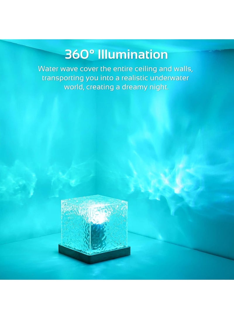 TIGER أضواء البروجيكتور لموجات المحيط - بروجيكتور ضوء ليلي رومانسي دافئ مع تأثير موجات الماء ثلاثي الأبعاد - مصباح عرض ضوء LED لتزيين غرفة النوم، مصباح طاولة كريستالي للمنزل، غرفة المعيشة، وأجواء مريحة - Image 5