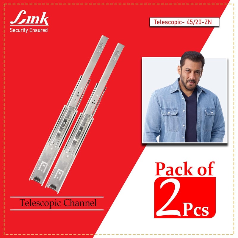 Link Drawer Channel 20 inch 45kg 2 Pc Set (Silver) - Image 2