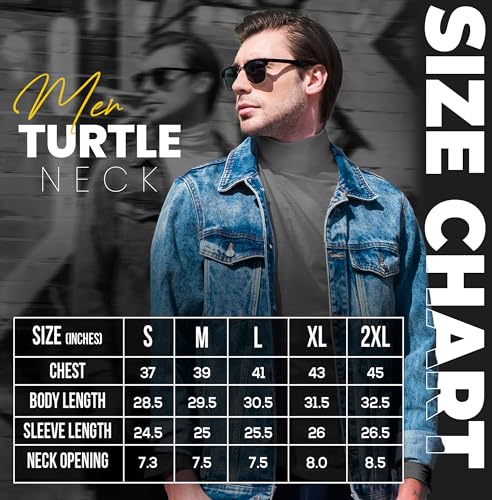 Utopia Wear Turtleneck Men Slim Fit UPF 50+ Lightweight Pullover Sweater Long Sleeves Top, Small, Steel Grey - Image 2