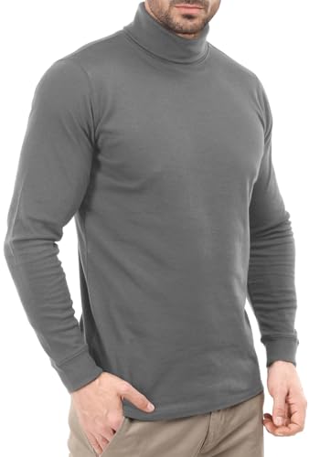 Utopia Wear Turtleneck Men Slim Fit UPF 50+ Lightweight Pullover Sweater Long Sleeves Top, Small, Steel Grey - Image 3