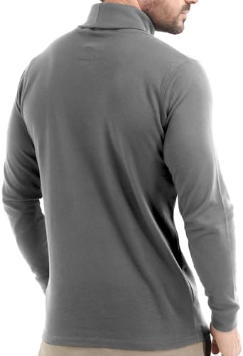 Utopia Wear Turtleneck Men Slim Fit UPF 50+ Lightweight Pullover Sweater Long Sleeves Top, Small, Steel Grey - Image 4