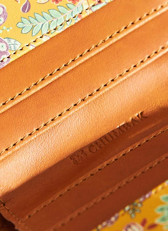 Chumbak  Batik Bloom Mini Wallet, Mustard for Women | Best Price UAE