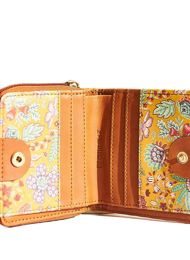 Chumbak  Batik Bloom Mini Wallet, Mustard for Women | Best Price UAE