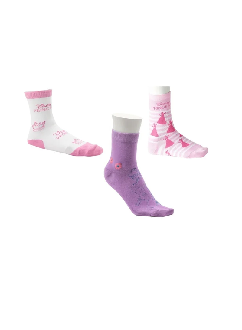 Disney 3 PAIRS | PRINCESS ANKLET SOCKS 78% COTTON| 18% POLYESTER | 4% ELASTANE