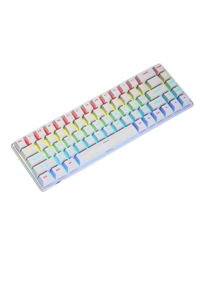 SKYLion K68 Wired Mechanical Keyboard, Colorful Lightening RGB Gaming Keyboard, Lightweight And Portable Elegant Keypad For Laptop Computer, (1pc, White, Axis Body Type (Red Switch))  - Image 1