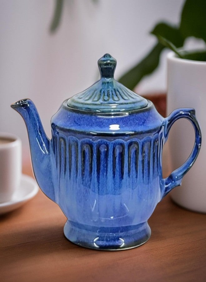 KITTENS Ceramic Tea Set with Kettle - Blue - 6 Handcrafted Cups (140ml Each) - Microwave & Dishwasher Safe - Food Grade Ceramic - Elegant Gifting & Daily Use - Image 4