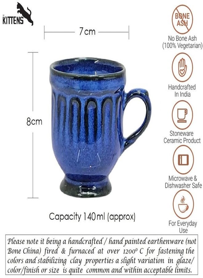 KITTENS Ceramic Tea Set with Kettle - Blue - 6 Handcrafted Cups (140ml Each) - Microwave & Dishwasher Safe - Food Grade Ceramic - Elegant Gifting & Daily Use - Image 5