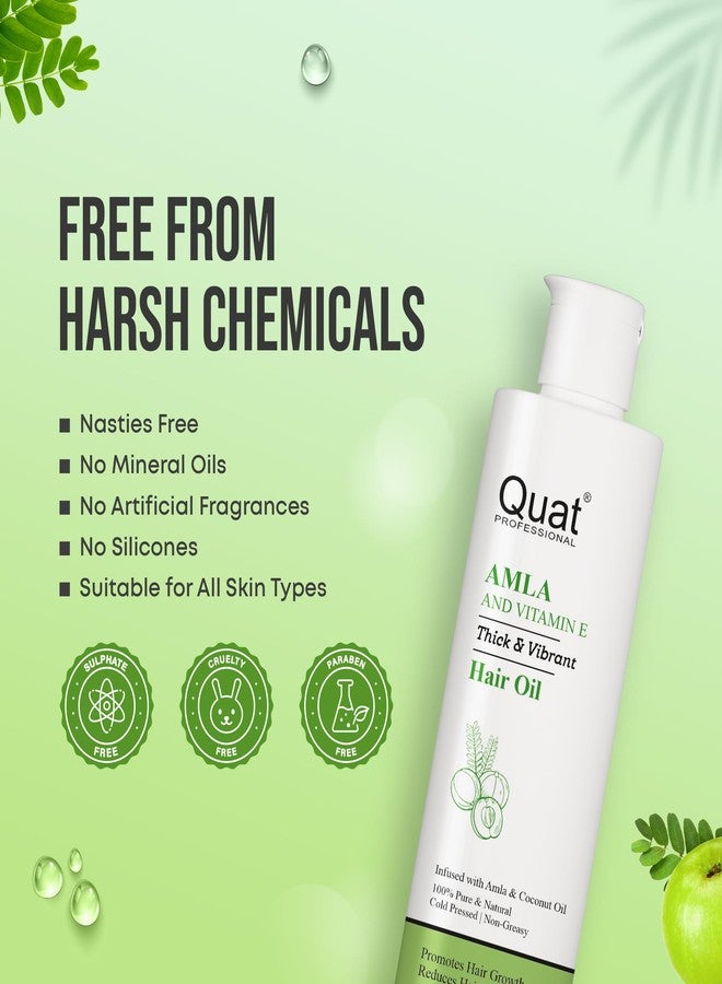 Quat Professional Amla and Vitamin E Hair Oil, Thick & Vibrant, Non-Greasy, 200 ml - Image 5