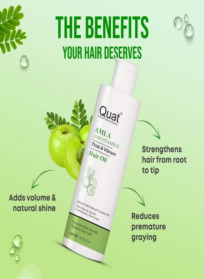 Quat Professional Amla and Vitamin E Hair Oil, Thick & Vibrant, Non-Greasy, 200 ml - Image 3
