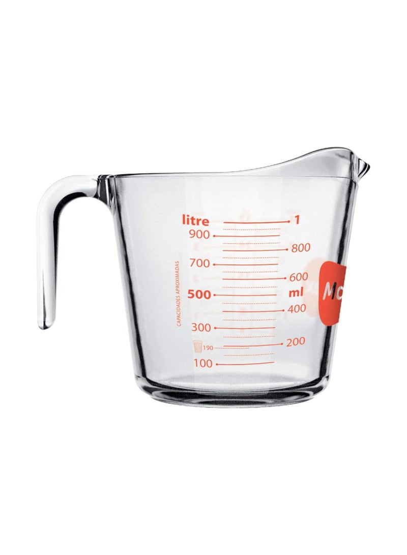 MARINEX Glass Measuring Jug 1 L - Durable Heat-Resistant Measuring Cup with Clear Graduated Markings|Transparent Oven, Microwave & Freezer Safe Measuring Jug Ideal for Precise Cooking,Mixing&Serving - Image 1
