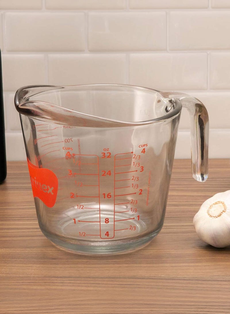 MARINEX Glass Measuring Jug 1 L - Durable Heat-Resistant Measuring Cup with Clear Graduated Markings|Transparent Oven, Microwave & Freezer Safe Measuring Jug Ideal for Precise Cooking,Mixing&Serving - Image 2