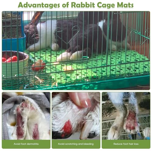 kathson 6PCS Rabbit Cage Mat Floor Bunny Foot Resting Pads Plastic Cage Mat for Pet Cats Dogs Hamster Rat Chinchilla Guinea Pig and Other Small Animals - Image 4