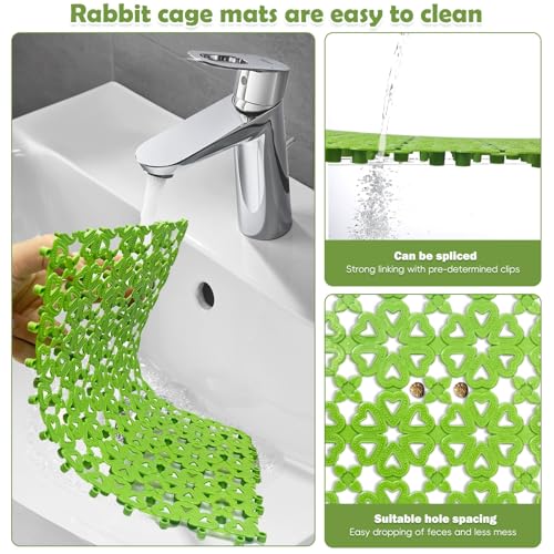 kathson 6PCS Rabbit Cage Mat Floor Bunny Foot Resting Pads Plastic Cage Mat for Pet Cats Dogs Hamster Rat Chinchilla Guinea Pig and Other Small Animals - Image 3