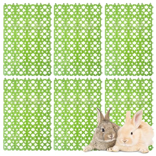 kathson 6PCS Rabbit Cage Mat Floor Bunny Foot Resting Pads Plastic Cage Mat for Pet Cats Dogs Hamster Rat Chinchilla Guinea Pig and Other Small Animals - Image 1
