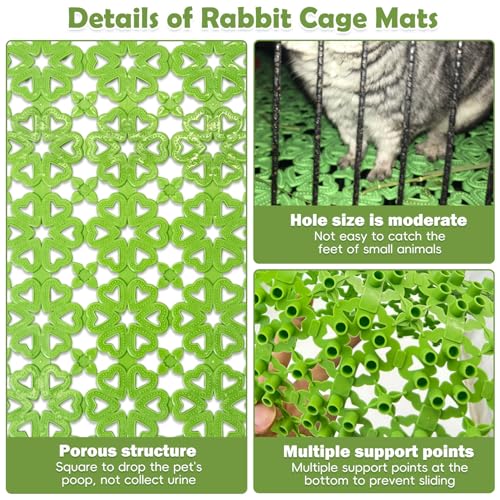 kathson 6PCS Rabbit Cage Mat Floor Bunny Foot Resting Pads Plastic Cage Mat for Pet Cats Dogs Hamster Rat Chinchilla Guinea Pig and Other Small Animals - Image 5