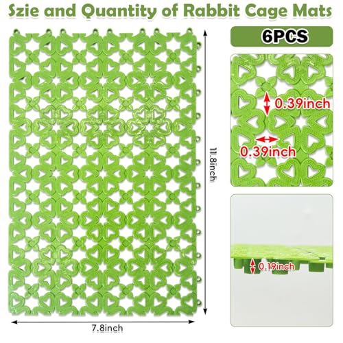 kathson 6PCS Rabbit Cage Mat Floor Bunny Foot Resting Pads Plastic Cage Mat for Pet Cats Dogs Hamster Rat Chinchilla Guinea Pig and Other Small Animals - Image 2