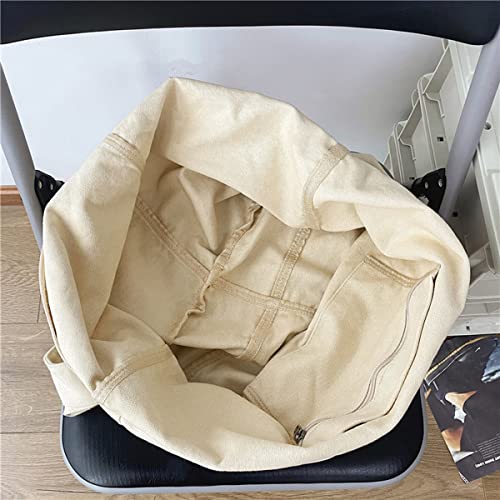 GAXOS Aesthetic Cute Messenger Bag for School Vintage White Canvas Crossbody for Women Shoulder Laptop Bag - Image 4