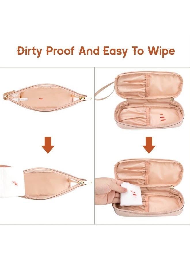 Ethereal Clear Makeup Bag, Rose Gold Makeup Organizer Bag Travel Makeup Bag for Women Small Cosmetic Bag Portable Makeup Bag for Purse Pencil Bag - Image 4