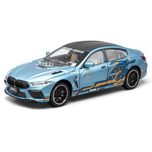 DEZICON 1:24 M8 Model Cars M8 Toy Car Die Cast Metal with Light Sound Pullback Openable Door Cars Toy, Blue - Image 1