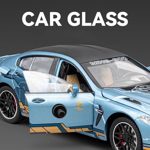 DEZICON 1:24 M8 Model Cars M8 Toy Car Die Cast Metal with Light Sound Pullback Openable Door Cars Toy, Blue - Image 4