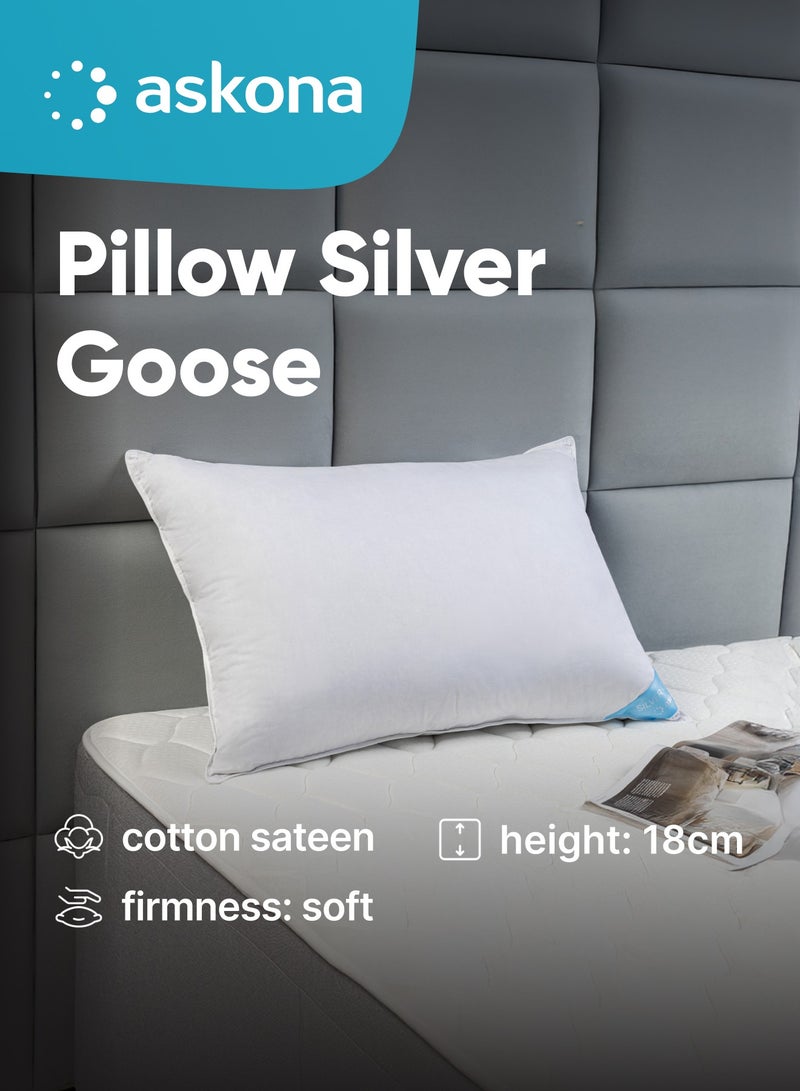 Askona Askona Pillow Silver Goose with  Natural goose down and feather filling 50x70x18 - Image 1