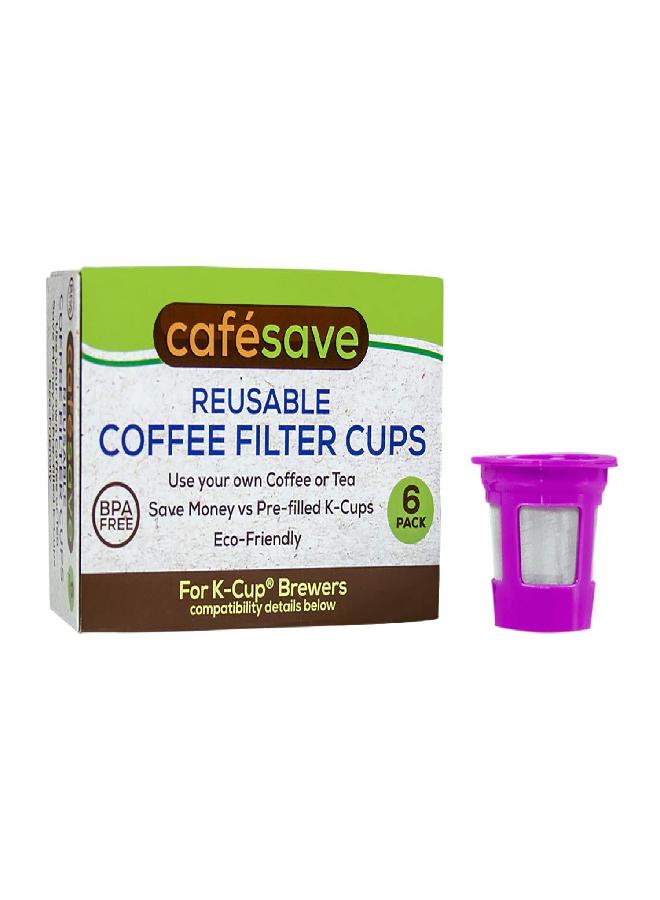 Perfect Pod Cafe Save Reusable K Cup Pod Coffee Filters - Refillable Coffee Pod Capsules with Built-In, Integrated Mesh Strainer for use with Keurig & Select Single Cup Coffee Makers, 6-Pack - Image 3
