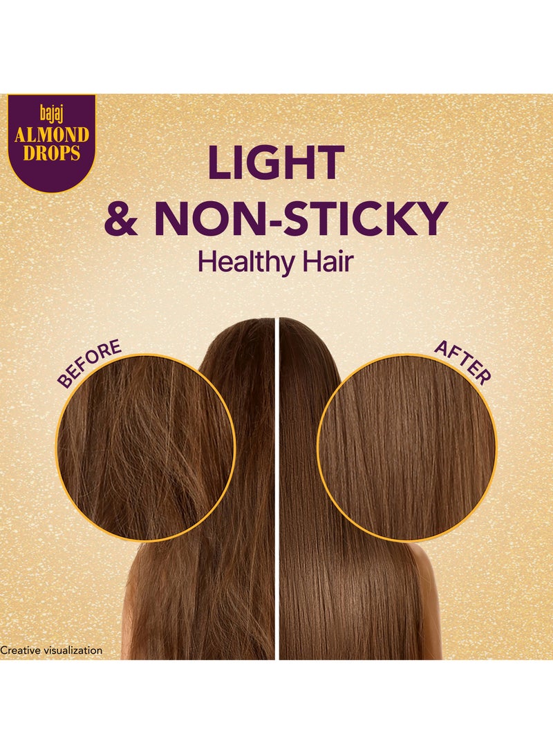 Bajaj Almond Drops Hair Oil | 6X Vitamin E Nourishment | Non-Sticky Hair Oil For Hair Fall Control - Image 5